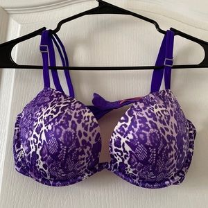 Pink 36C purple push up bra